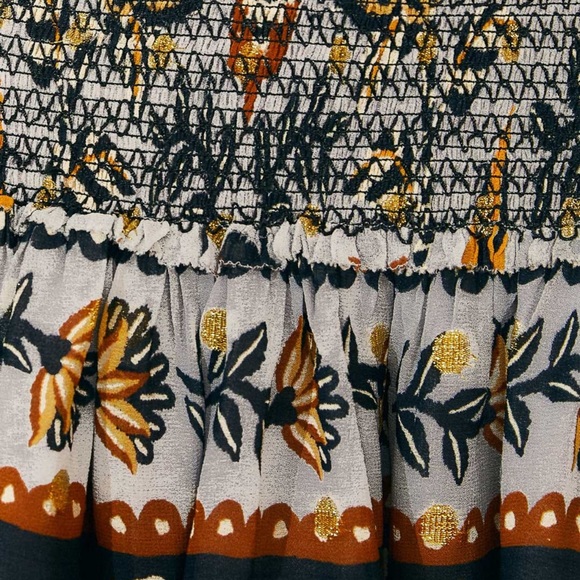 Farm Rio Floral Tapestry Mini Dress - Silver - Picture 6 of 7